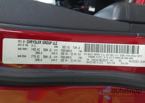 2011 Dodge Durango Crew из США, поврежденный, VIN 1D4SD4GT3BC592373